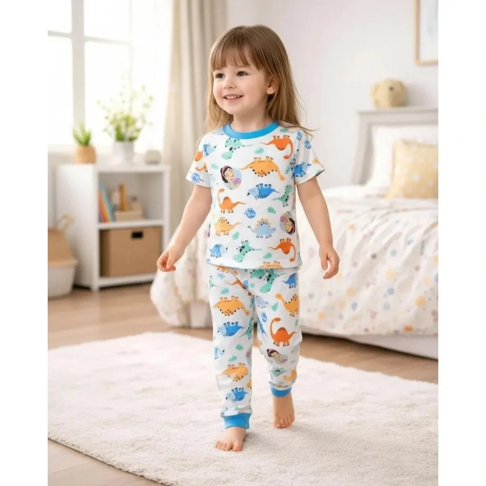 Ms. Rachel Dinosaur Pajama Set 4-Piece Toddler Sleepwear